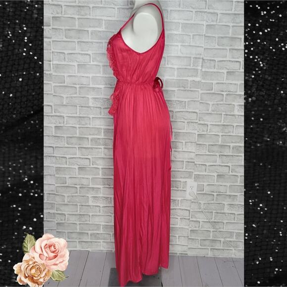 Deadstock Elizabeth of NY Red Lingerie Maxi Dress, size Small - Picture 2 of 6